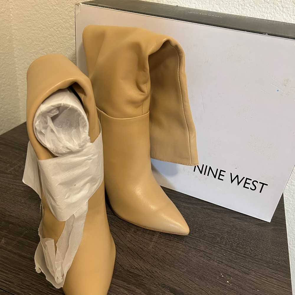 Nine West Beige Heeled Boots